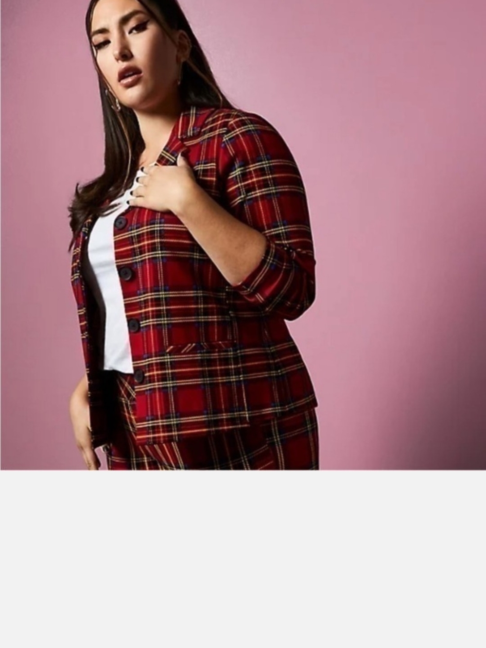 Betsy Johnson Torrid Red Plaid Blazer Jacket